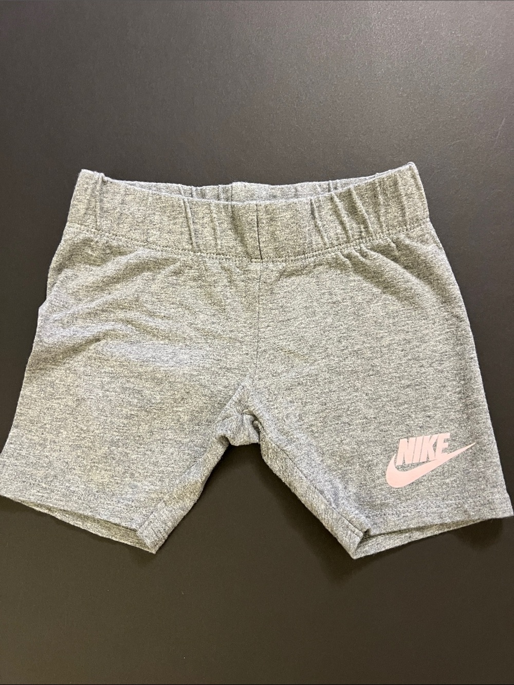 Nike Kids Grey Shorts with Pink Swoosh